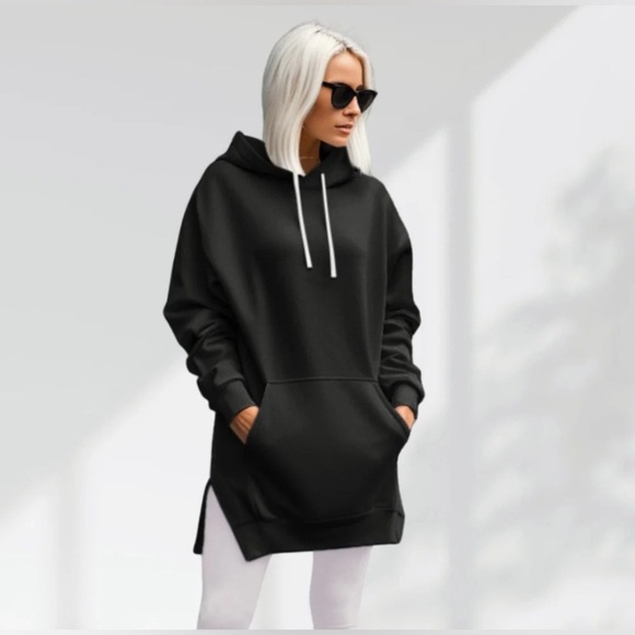 The Warmy Oversized Hoodie Dress Black Size Large - New with bag - Picture 1 of 5
